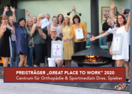 Great Place to Work Preisträger 2020 Centum für Orthopädie und Sportmedizin Dres. Spieker Beste Arbeitgeber Deustchlands